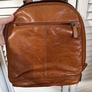 Tan Genuine Leather Women's Backpack